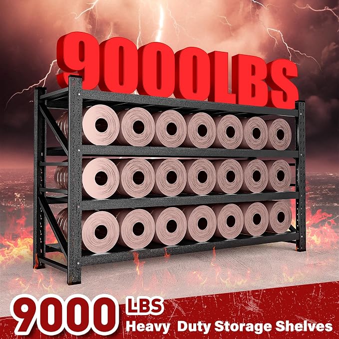 9000LBS Heavy Duty Garage Shelving Units, Metal Garage Shelves, Large Storage - Image 4