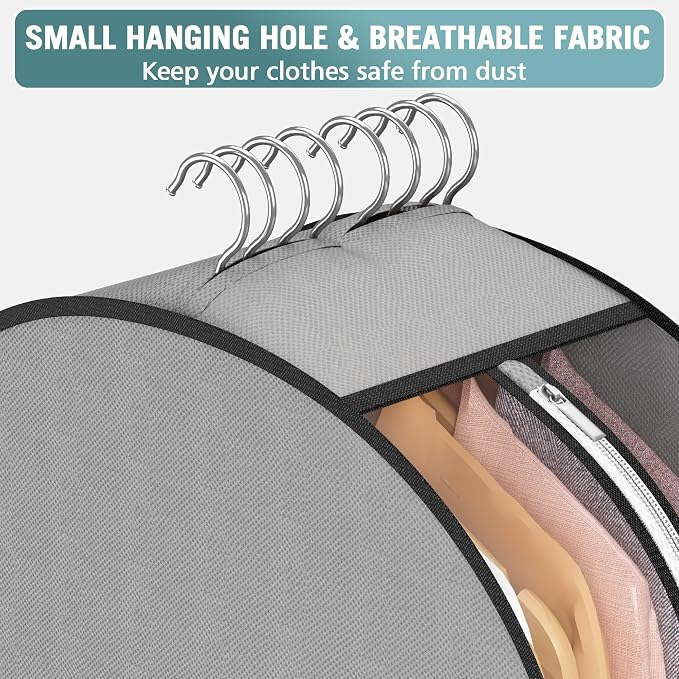 10" Gusseted Garment Bags for Hanging Clothes 40" Suit Bags for Open Closet - Image 5