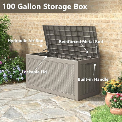 Outdoor Storage Box, Resin Deck Boxes Indoor and outdoor, Waterproof Storage - Image 7