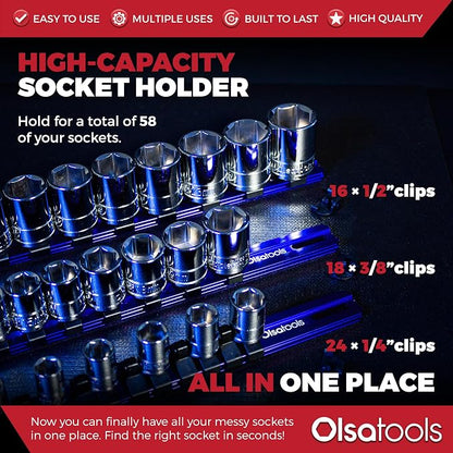 Olsa Tools 3 Pc Set Aluminum Socket Organizer - Image 2