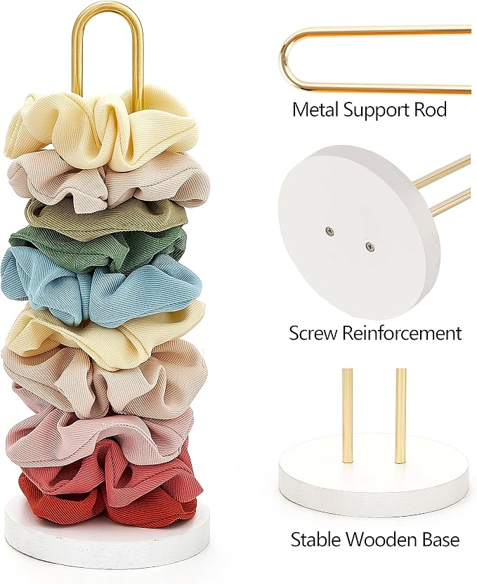 Mkono 2PCS Scrunchies Holder Stand Hair Accessories Organizer Gold White Metal - Image 5
