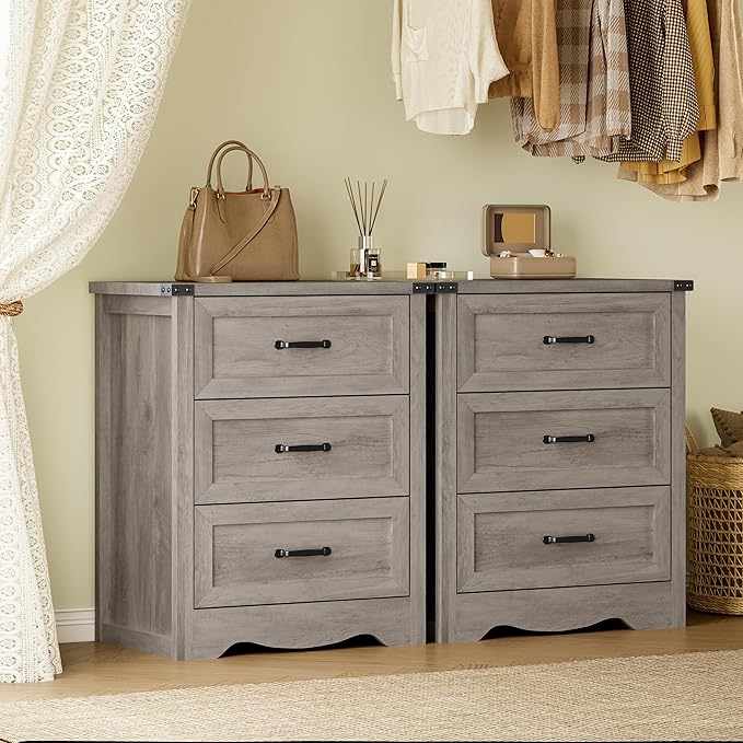 3-Drawer Dresser for Bedroom, Small Wooden Chest of Drawers - Image 7