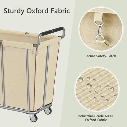 Large laundry hamper with Wheels, 2 Bag 360L Big Rolling Laundry Basket Sorter - Image 5