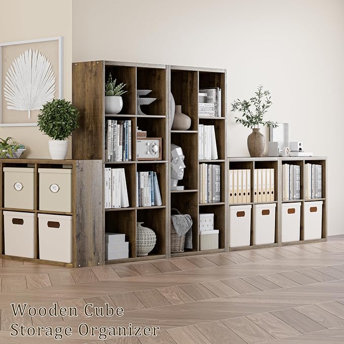 Cube Storage Organizer Bookcase, Decorative 11 inch Open Back Cubical Shelf - Image 5