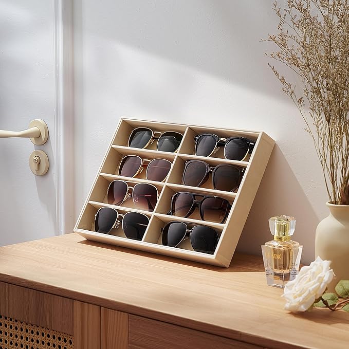 pickpiff Drawer Sunglass Organizer & Display Tray: 1 Pcs 8 Grids Velvet - Image 3