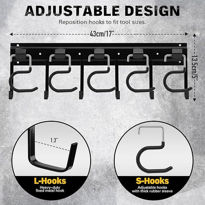 ELEAD 68'' All Metal Adjustable Garden Tool Organizer: Garage Tool Organizer - Image 2
