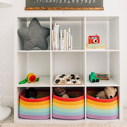 OrganiHaus Set of 3 Rainbow Woven Storage Baskets - Image 4