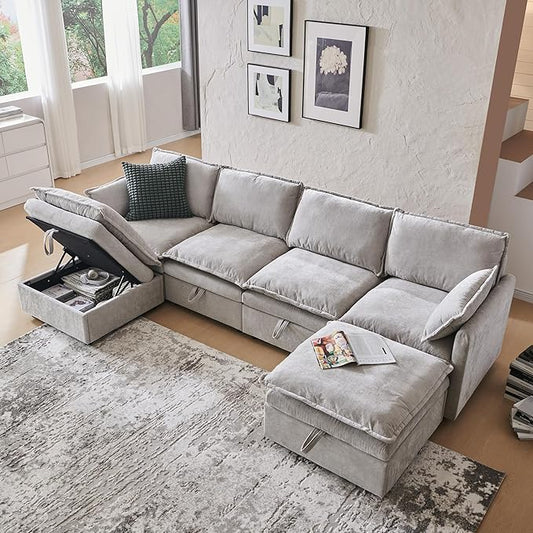 116.54" Sectional Couches for Living Room, Cloud Couch Sectional by wow97EnrichYourLivingspace
