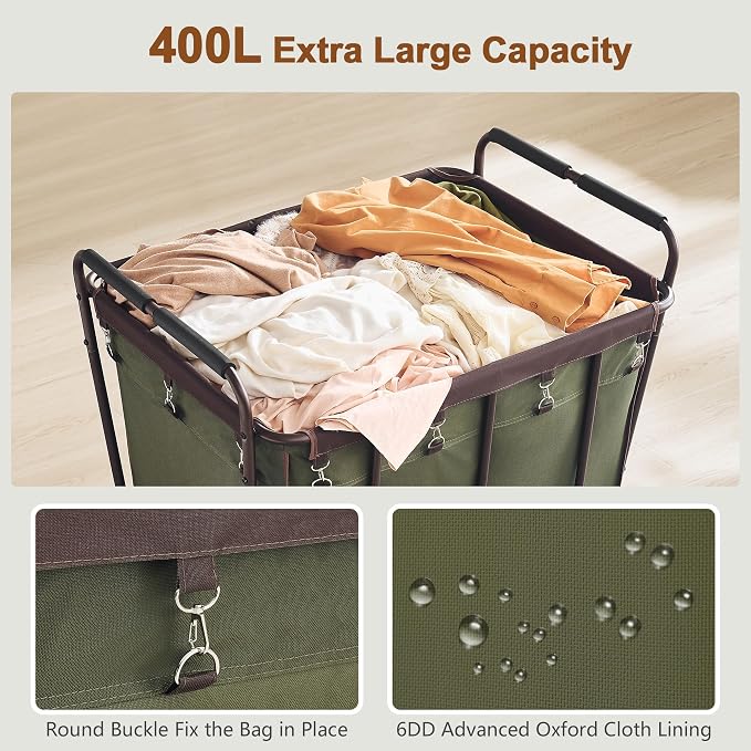 Hoctieon Large Laundry Cart - Image 7