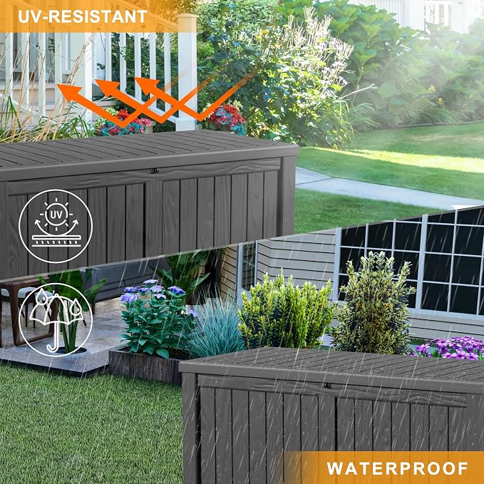 150 Gallon Outdoor Deck Box, Storage Lockable Waterproof Patio Furniture - Image 5