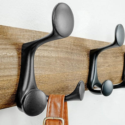 SKOLOO 24-Inch Wood Burnt Coat Rack Wall Mount - Image 4