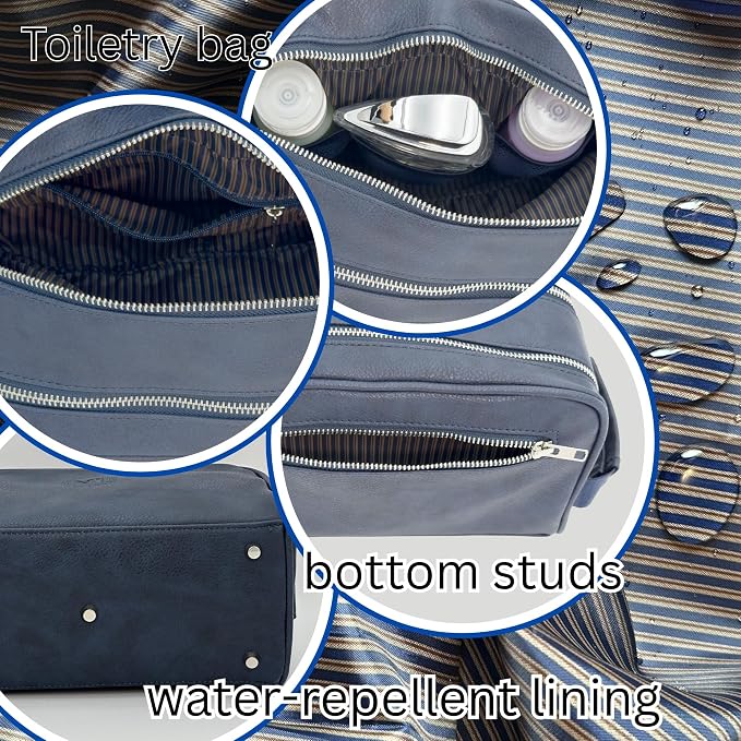 Dopp Gift Large Travel Toiletry Bag Premium Quality PU Leather Two compartments - Image 6