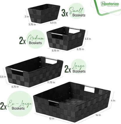 Baskets For Organizing Set Of 9 Black - Image 2