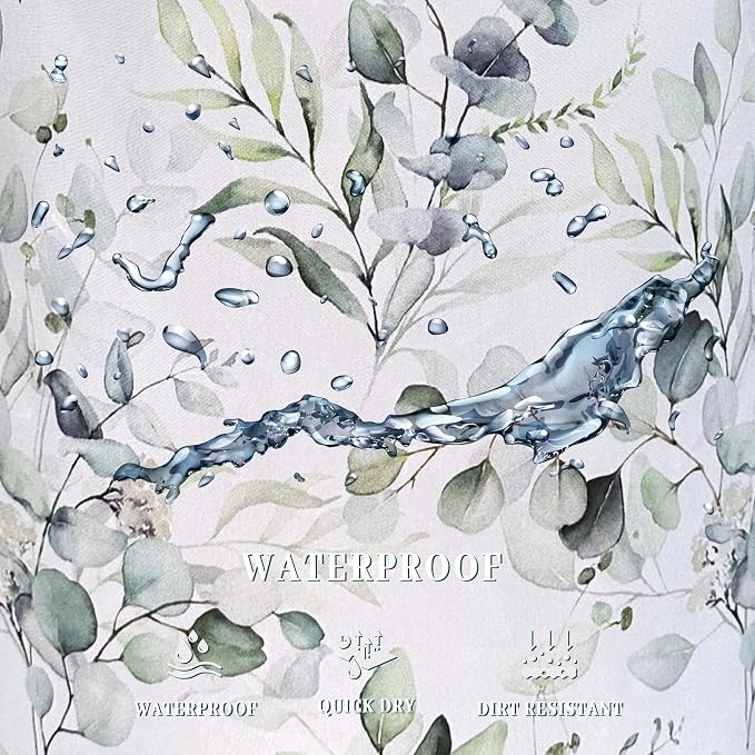 Watercolor Green Leaves Branches Laundry Hamper - Image 5