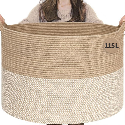 INDRESSME 115L Extra Large Woven Baskets by INDRESSME