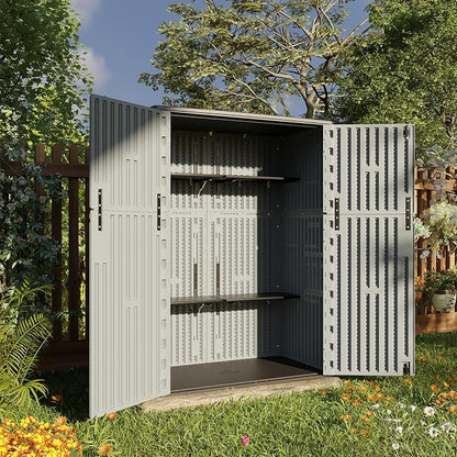 HOMSPARK Outdoor Storage Shed Weather Resistance, Patio Storage Cabinet - Image 5