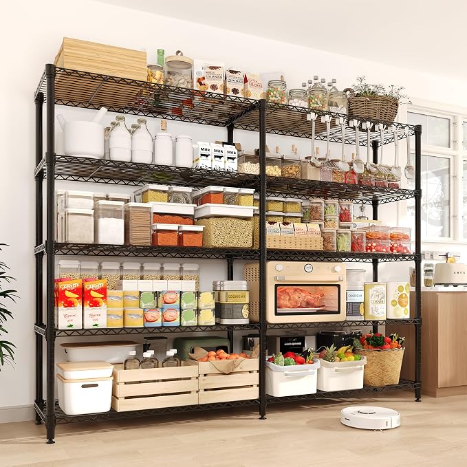 5-Tier Storage Shelving Unit Metal Shelves 59" W Wire Shelving, 70.5" H x 59" W - Image 2