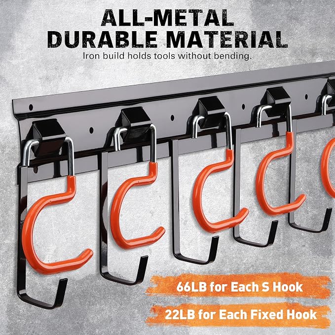 ELEAD 68'' All Metal Adjustable Garden Tool Organizer: Garage Tool Organizer - Image 3