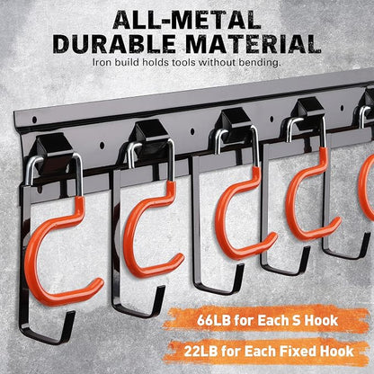 ELEAD 68'' All Metal Adjustable Garden Tool Organizer: Garage Tool Organizer - Image 3