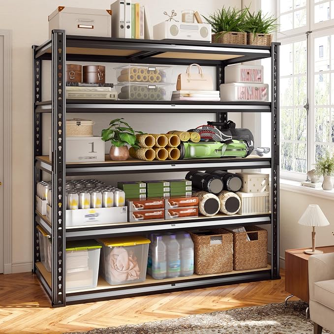 72.2" H Garage Shelves 2230LBS Storage Shelves, 5 Tier Adjustable Metal Shelving - Image 8