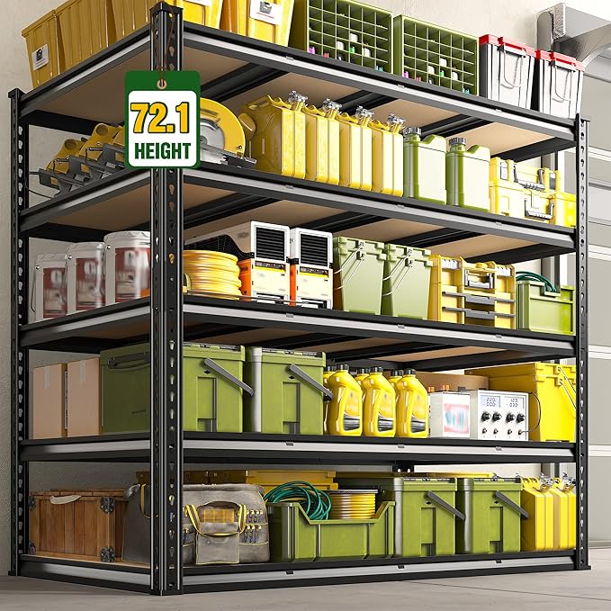 55.1" W Garage Shelves 2230LBS Storage Shelves, 5 Tier Adjustable Metal Shelving - Image 8