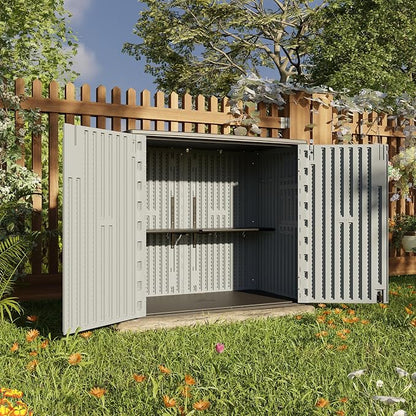 HOMSPARK 37 Cu.Ft Outdoor Storage Shed Weather Resistant, Resin Storage Sheds & - Image 6