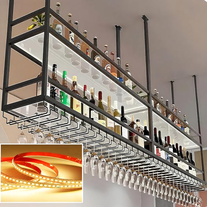 39.3IN Acrylic Ceiling Wine Glass Rack - Image 2