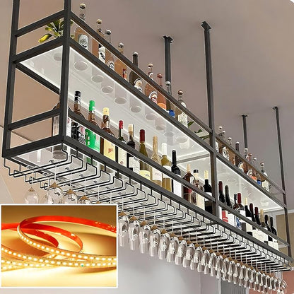 39.3IN Acrylic Ceiling Wine Glass Rack - Image 2