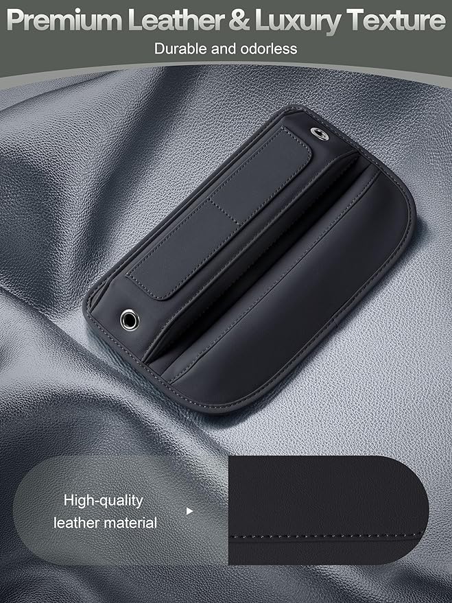 Universal Fit Premium Leather Car Seat Gap Filler Organizer, Center Console - Image 4