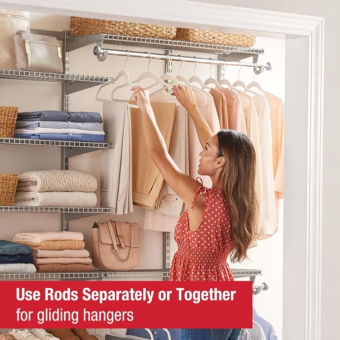 Rubbermaid Configurations Deluxe Custom Closet Kit, 3-6 Ft. Adjustable Metal - Image 4