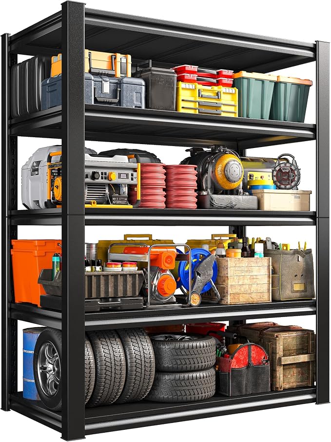 REIBII 40" W Garage Shelving, Heavy Duty Storage Shelves Load 2500LBS, 5-Tier - Image 9