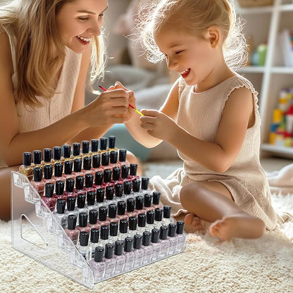 7-Tier Clear Acrylic Nail Polish Storage, Holds 56-112 Bottles, Sunglasses - Image 6
