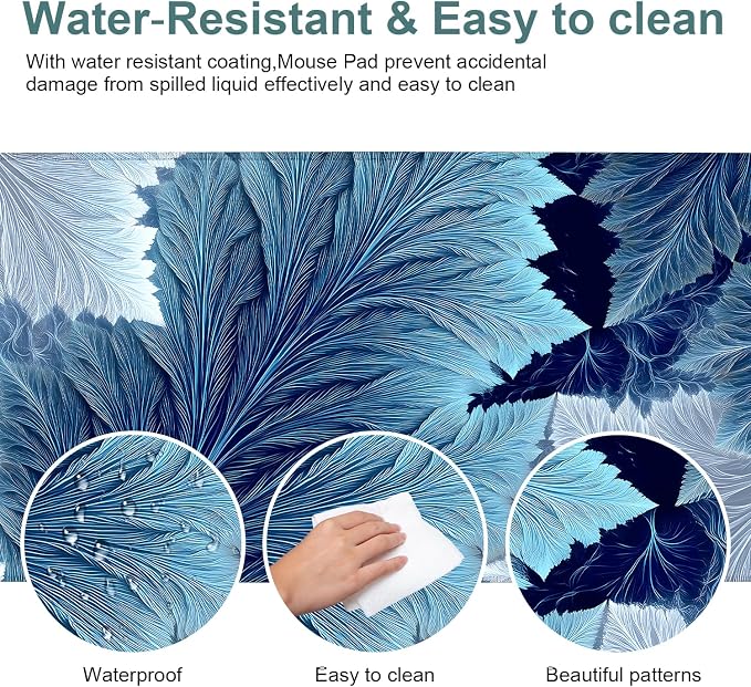Leaves Gaming Mouse Pad 35.4"x15.7"Desk Mat Anti-Slip Rubber Base & Durable - Image 4