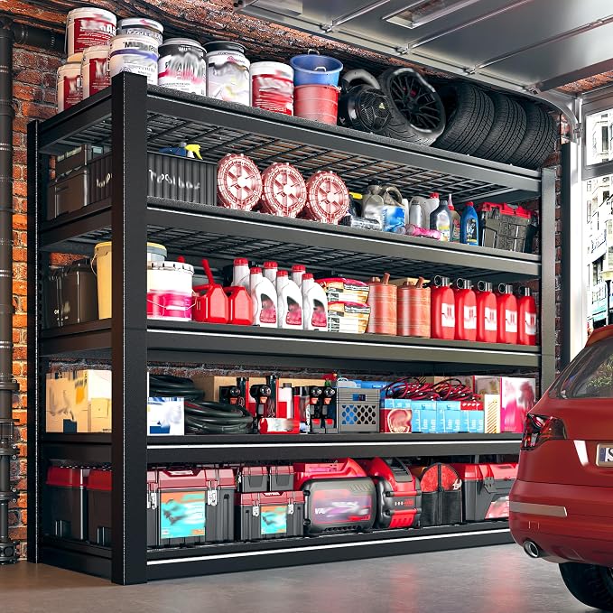 48" W Metal Shelving 5 Tier Garage Shelving 3000LBS Storage Shelves Adjustable - Image 5