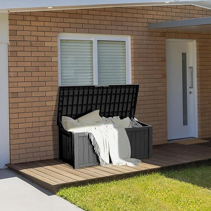 150 Gallon Resin Deck Box, Waterproof Outdoor Storage Box - Image 2