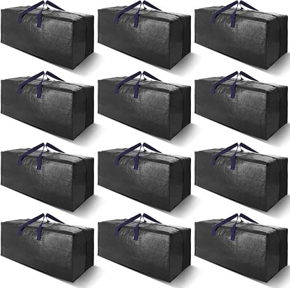 12 Pack Heavy Duty Extra Large Moving Bags W/Backpack Straps by VELVETSURE
