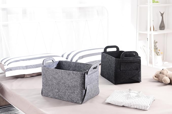 Minoisome Storage Basket Felt Storage Bin Collapsible& Convenient Box Organizer - Image 3