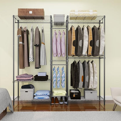 6 Tiers Heavy Duty Clothes Shelf, Metal Garment Rack, Adjustable Garment Rack - Image 3