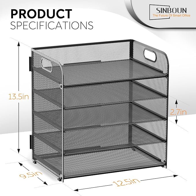 Letter Tray Paper Organizer 5-Tier Desk Organizer File Organizer Paper Holder - Image 2