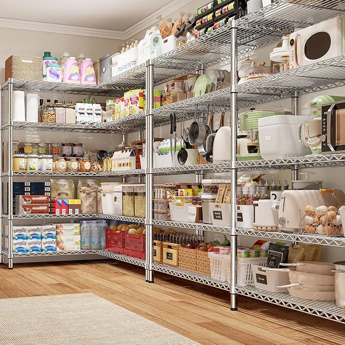 REIBII 70" W Wire Shelving Load 1500LBS, Metal Shelving 5-Tier Storage Shelves - Image 3