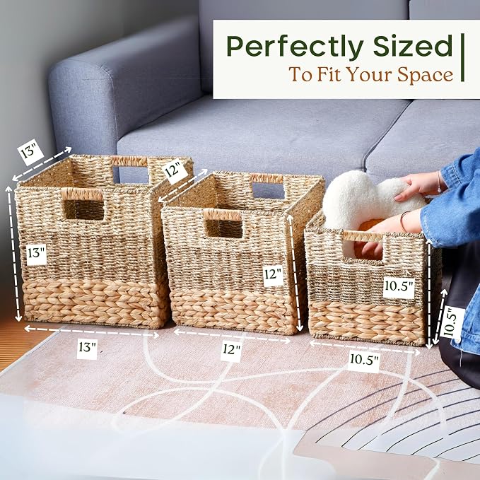 13x13x13 Storage Cube Bins Wicker Storage Basket - Image 3