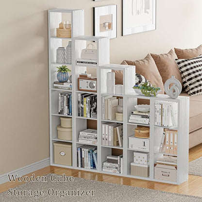 Tall Cube Storage Organizer Bookcase, 5 Tier 11 inch Open Back Cubical Shelf - Image 5