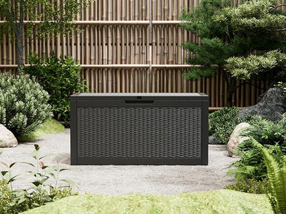 70 Gallon Outdoor Storage Deck Box Waterproof, Large Resin Storage Container - Image 6