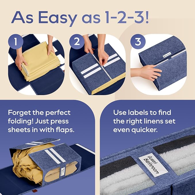 4x Bed Sheet Organizer Storage Boxes - Image 6