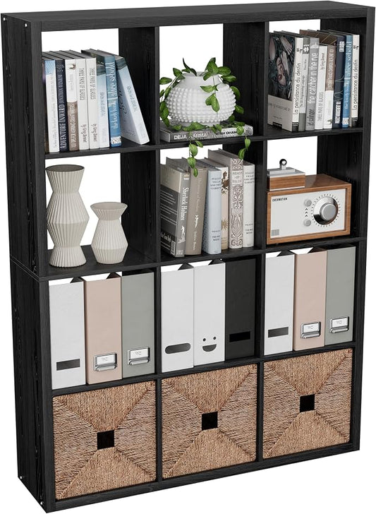 Cube Storage Organizer Bookcase, Decorative 11 inch Open Back Cubical Shelf by VDNEND