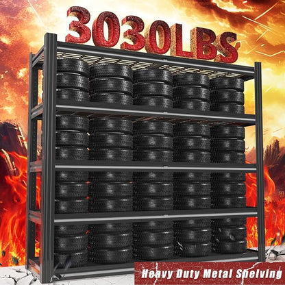 48" W x 72" H x 24" D Garage Shelving Heavy Duty, 5 Tier Adjustable Metal - Image 4