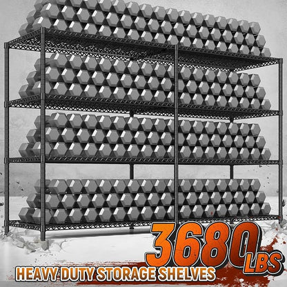 REIBII 81.5''W Storage Shelves 3680LBS Garage Shelving Heavy Duty 4 Tier Metal - Image 5