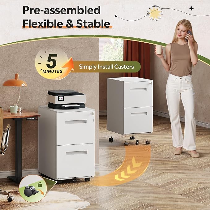 DEVAISE 2-Drawer Metal File Cabinet - Image 6
