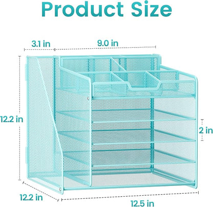 Lavatino 5-Tier Metal Mesh Desk Organizer - Image 4