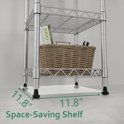 GIOTORENT 5 Tier Standing Shelving Metal Units, Adjustable Height Wire Shelf - Image 7